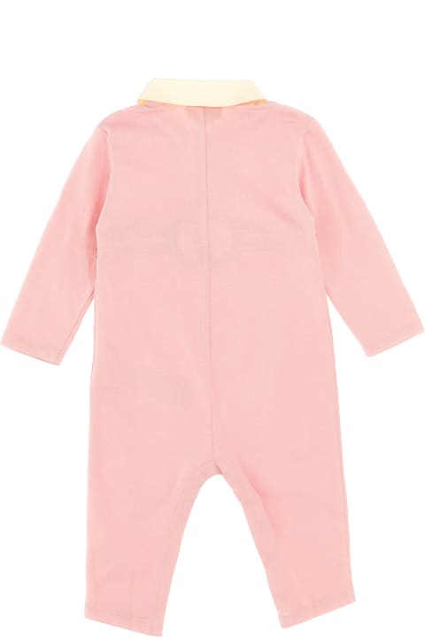 Gucci Bodysuits & Sets for Baby Girls Gucci Logo Embroidery Jumpsuit