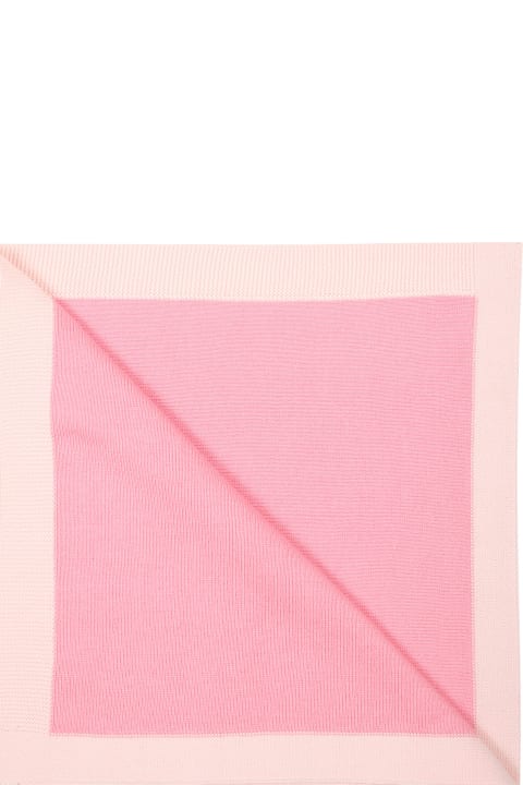 Kenzo Kids Kenzo Kids Pink Blanket For Baby Girl With Logo