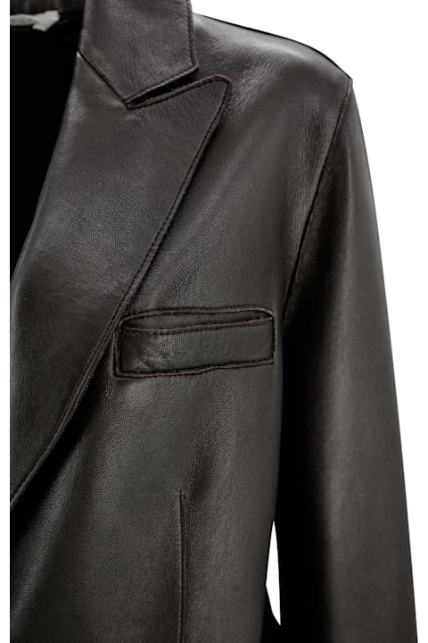 Parosh Coats & Jackets for Women Parosh Single-breasted Leather Blazer