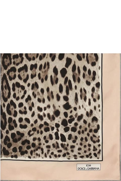 Leopard-print Twill Scarf