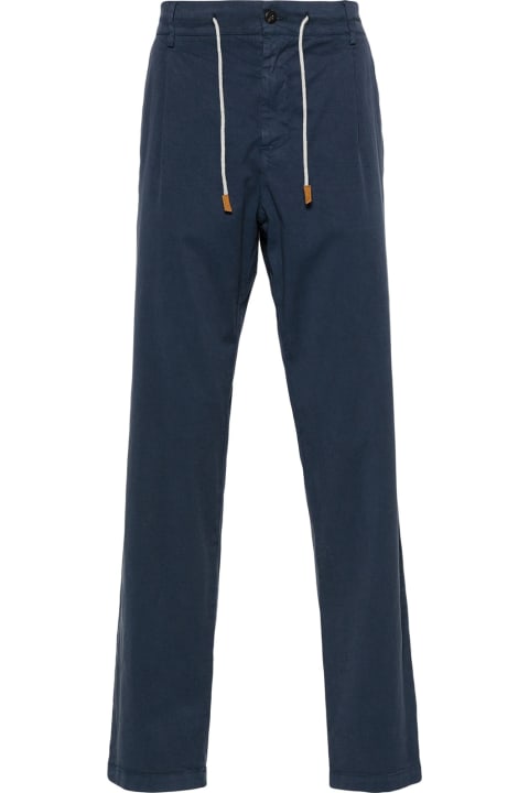 Eleventy Pants for Men Eleventy Blue Trousers With Drawstring