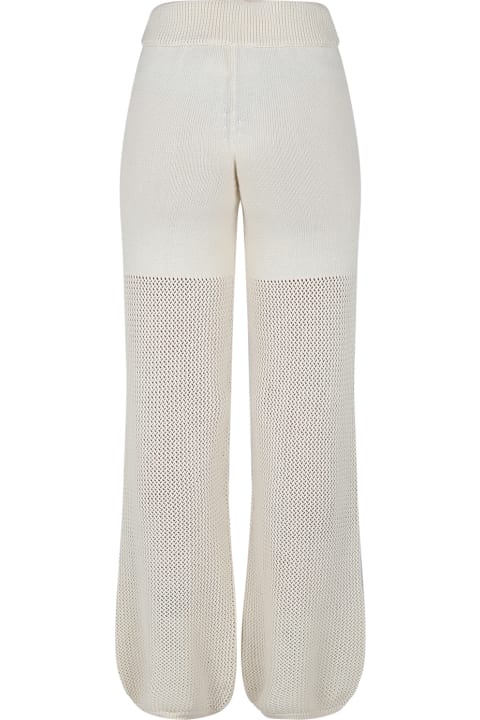 Fashion for Girls MSGM Ivory Trousers For Girl With Logo