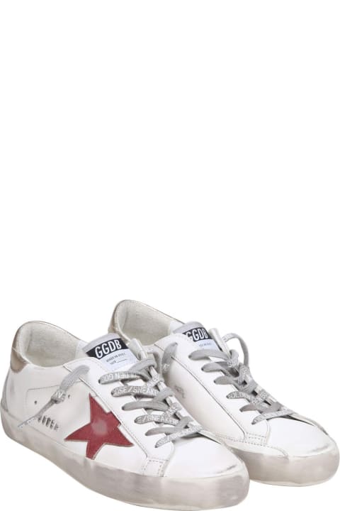 Fashion for Men Golden Goose Golden Goose Super Star Sneakers In White/red And Gold Leather