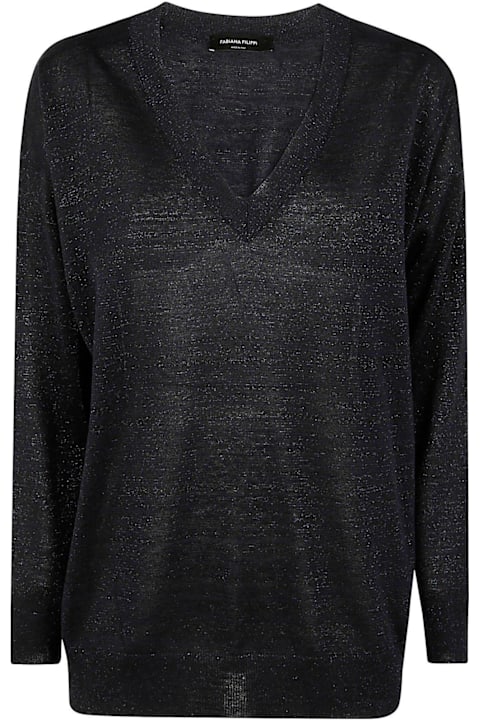 Fabiana Filippi Sweaters for Women Fabiana Filippi V-neck Metallic-threading Jumper