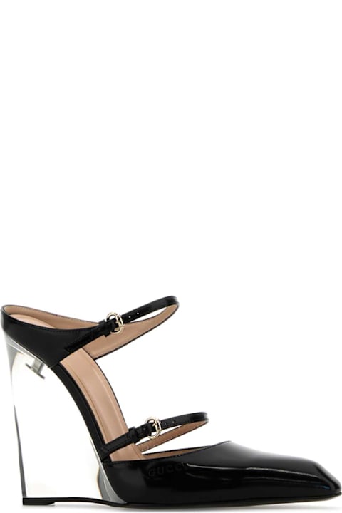 Gucci for Women Gucci Black Leather Wedges