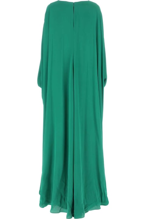 ウィメンズ新着アイテム Valentino Garavani Grass Green Crepe Long Dress
