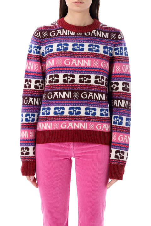 Ganni for Women Ganni Allover Logo Sweater