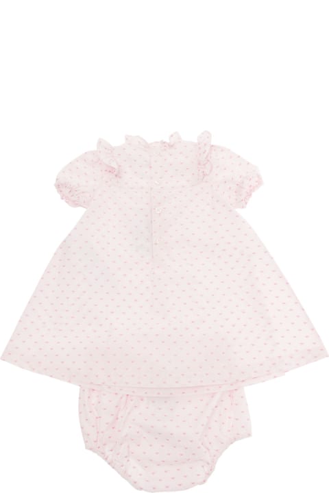 Emporio Armani Bodysuits & Sets for Baby Girls Emporio Armani Pink Set With Flounces And All-over Hearts Print In Cotton Baby