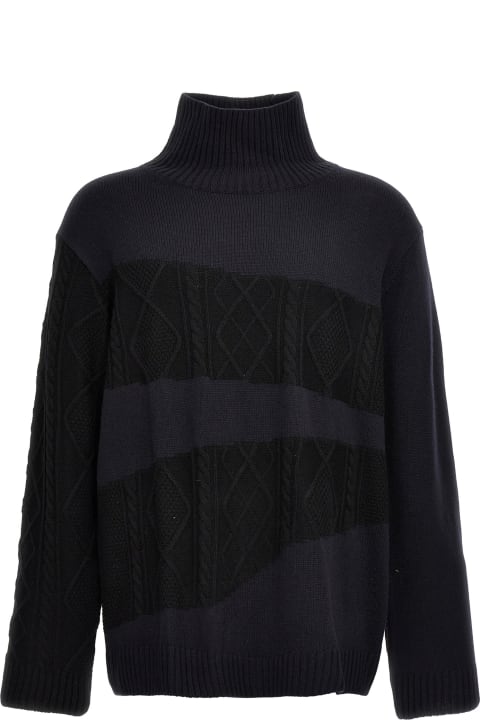 メンズ Yohji Yamamotoのニットウェア Yohji Yamamoto Two-tone Sweater