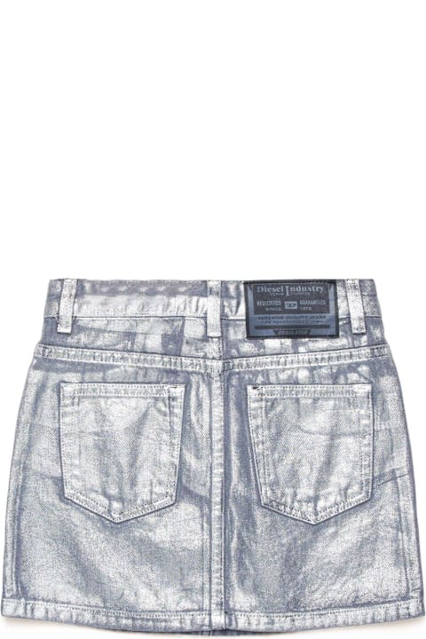 Diesel for Kids Diesel Mid-waisted Metallic Denim Skirt