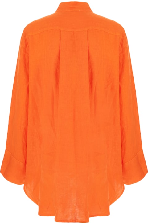 Malo for Women Malo Orange Linen Shirt