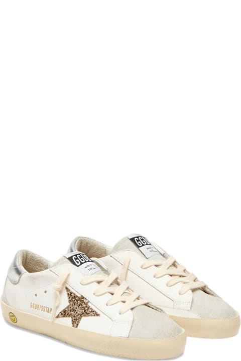 ガールズ シューズ Golden Goose Golden Goose Kids Leather Sneakers With Glitter Star