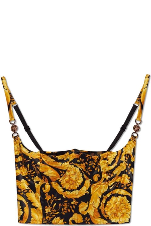 Topwear for Women Versace Barocco-printed Stretched Bustier Top