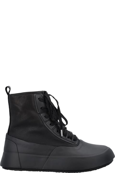 Leather Mix Hi-top Sneakers