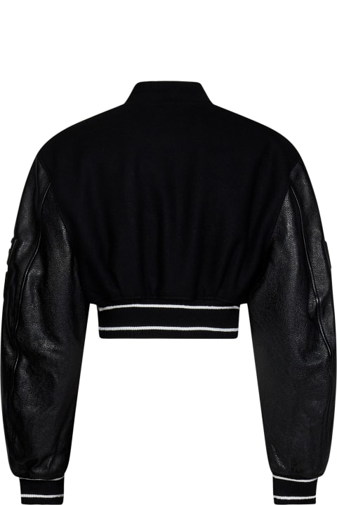 Fashion for Women Givenchy Black Givenchy 4g Short Bomber In Wool And Leather