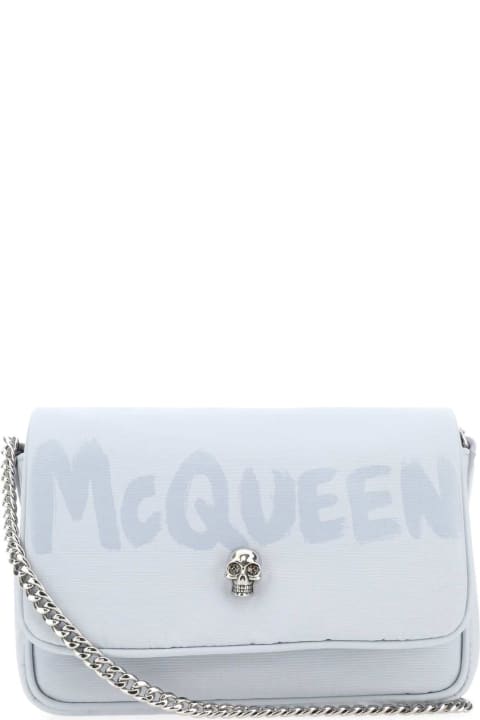 Alexander McQueen Shoulder Bags for Women Alexander McQueen Pastel Light-blue Polyester Small Skull Crossbody Bag