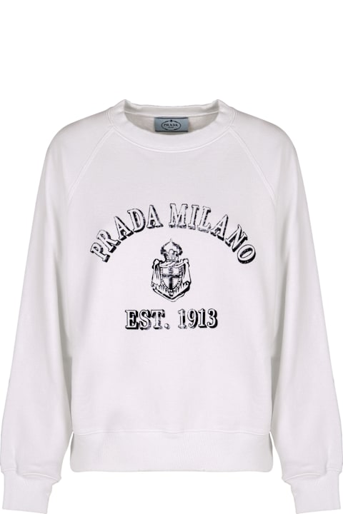 Homeware Prada Logo Detail Cotton Sweatshirt