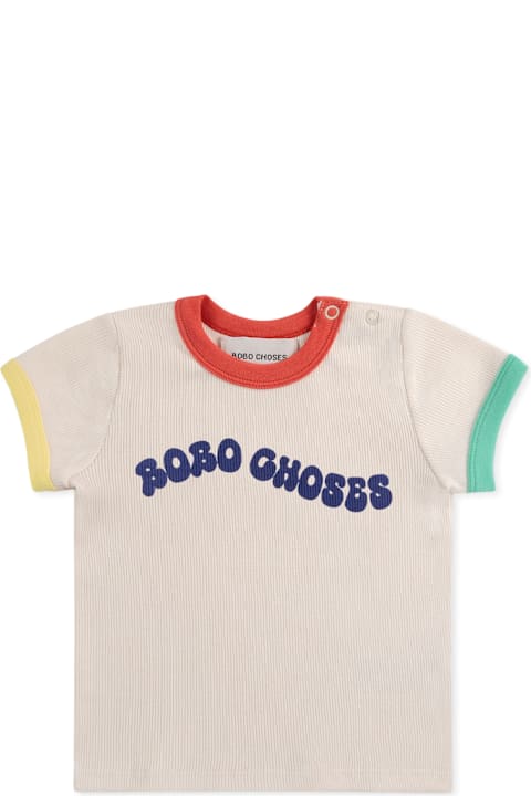 Bobo Choses T-Shirts & Polo Shirts for Women Bobo Choses Ivory T-shirt For Babykids With Logo