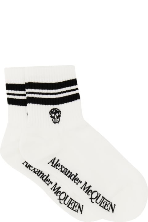 Underwear & Nightwear for Women Alexander McQueen Stripe Skull Sports Socks
