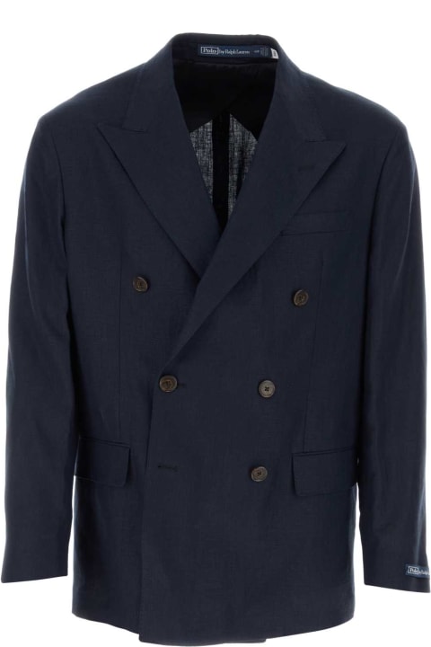 Polo Ralph Lauren Coats & Jackets for Men Polo Ralph Lauren Dark Blue Linen Blazer