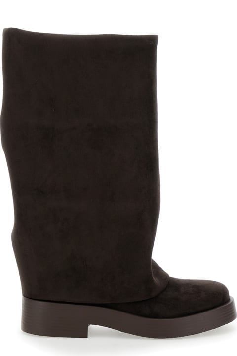 Casadei Boots for Women Casadei 'charlie' Brown Multi-layer Boots In Suede Woman