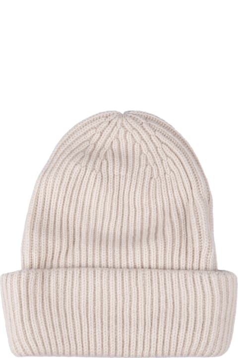 Fedeli Hats for Women Fedeli Gold Ribbed Cashmere Beanie