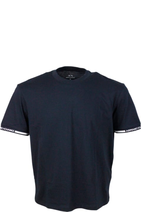 Armani Collezioni for Men Armani Collezioni Short-sleeved Crew-neck T-shirt With Logo On The Sleeves