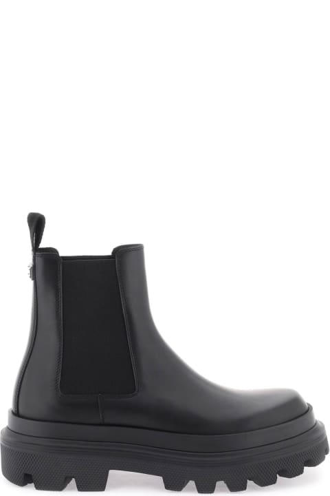Boots for Men Dolce & Gabbana Chelsea Boots In Brushed Leather