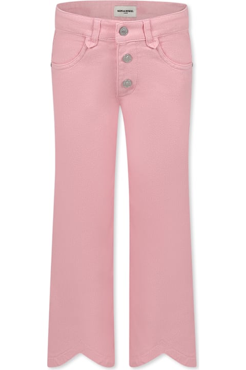 Homeware Rykiel Enfant Pink Jeans For Girl With Logo