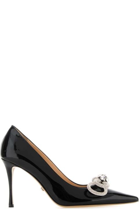 High-Heeled Shoes Sale for Women Mach & Mach Black Leather Double Bow Pumps