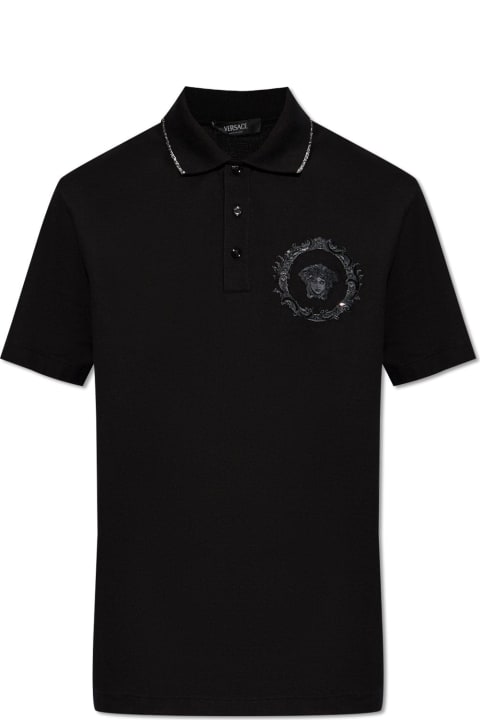 Shirts for Men Versace Versace Embroidered Polo Shirt