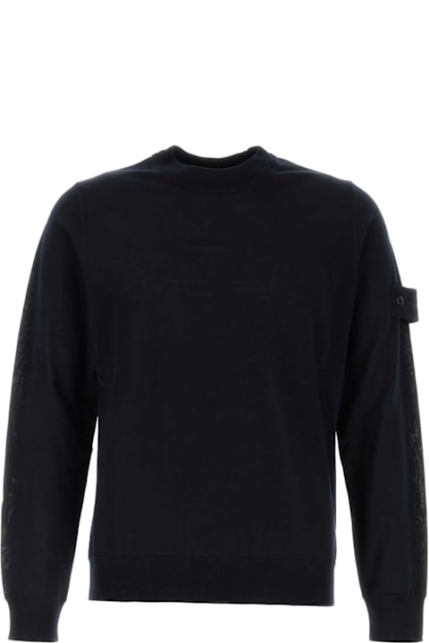Stone Island Sweaters for Men Stone Island Midnight Blue Wool Sweater