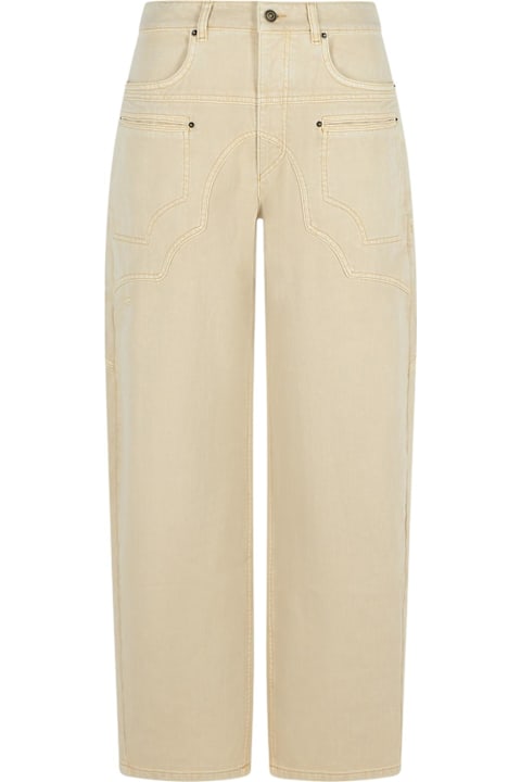 Isabel Marant Clothing for Women Isabel Marant 'baryl' Beige Cotton Pants