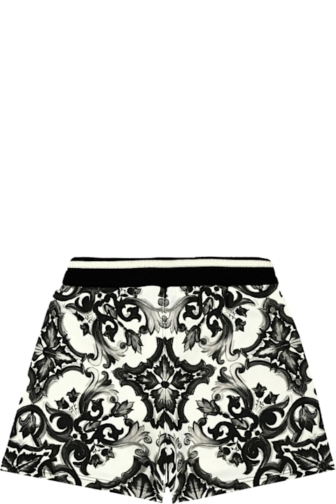 Homeware Dolce & Gabbana Black Shorts For Baby Boy With Majolica Print