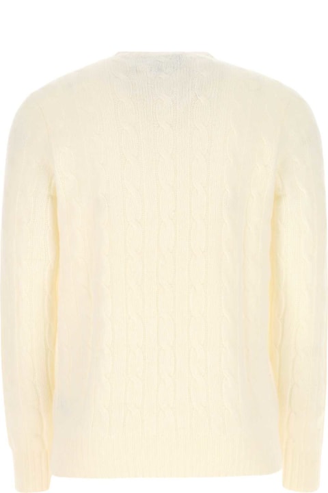 Sweaters for Men Polo Ralph Lauren Ivory Cashmere Sweater