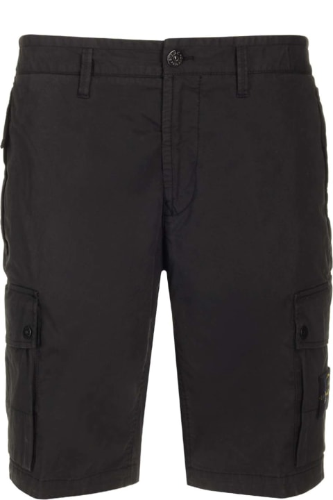 Clothing for Men Stone Island Black Cotton Bermuda Shorts