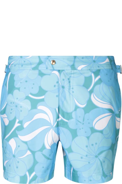 Tom Ford Swimwear for Men Tom Ford Phychedelic Light Blue Swimsuit