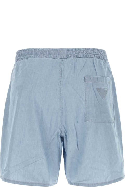 Prada Pants for Men Prada Light Blue Cotton Bermuda Shorts