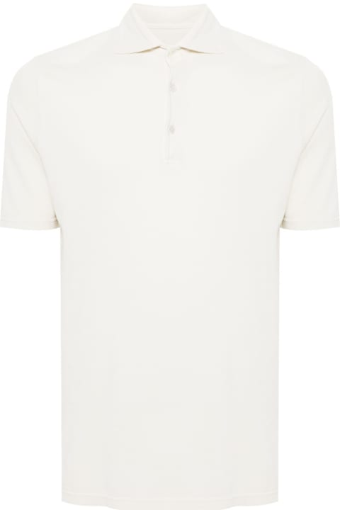 Fedeli for Men Fedeli Cream White Cotton Polo Shirt