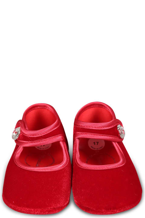 Monnalisa Shoes for Baby Girls Monnalisa Red Ballet Flats For Baby Girl