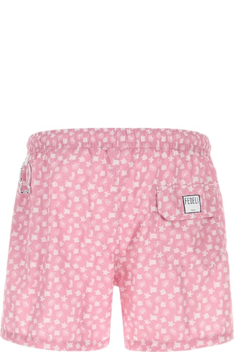Fedeli Swimwear for Men Fedeli Printed Polyester Swimming Shorts