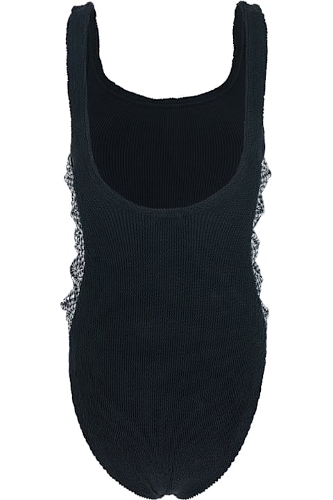 Homeware Hunza G 
tiffany
 Black Swimsuit With Square Neckline And Bow Details On The Side In Tech Fabric Stretch Woman