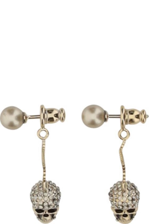 ウィメンズ ジュエリー Alexander McQueen Skull Earrings With Pave' And Chain