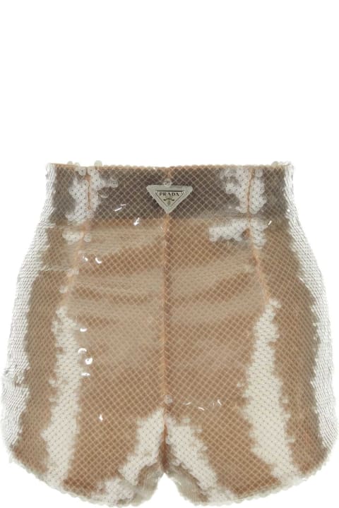 Pants & Shorts for Women Prada Embellished Tulle Shorts