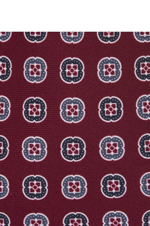 Ties for Men Kiton Burgundy Tie With Pattern