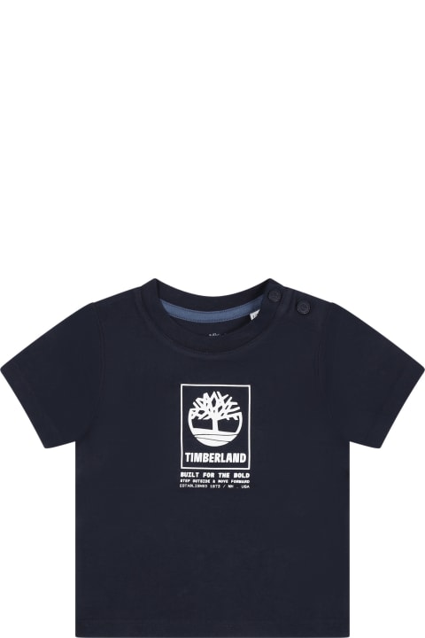 Timberland T-Shirts & Polo Shirts for Baby Girls Timberland Blue T-shirt For Baby Boy With Logo