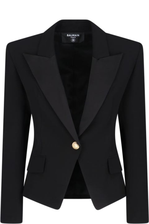 Balmain Coats & Jackets for Women Balmain Single-breasted Crepe Blazer