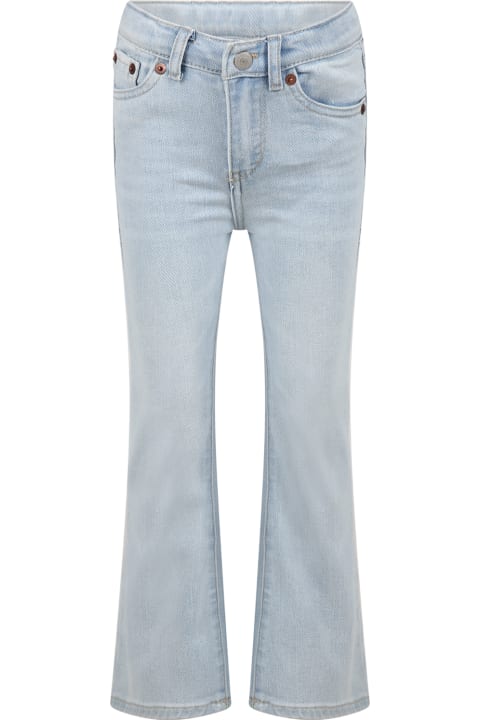 Light Blue Jeans For Girl With Patch Logo