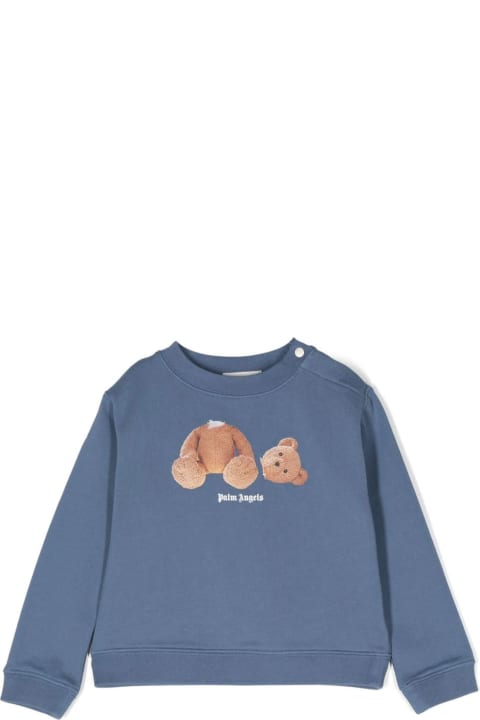 Palm Angels Sweaters & Sweatshirts for Baby Boys Palm Angels Palm Angels Sweaters Blue