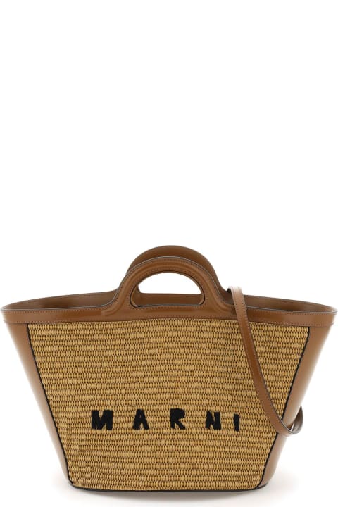Marni Totes for Women Marni Brown Leather Blend Tropical Bag
